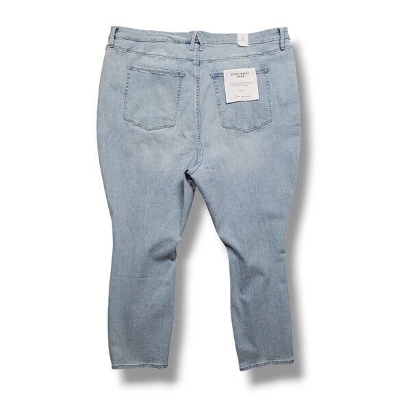 Good American Crop Skinny Jeans Women Plus 28 Good Waist Distressed High Rise - Picture 4 of 10